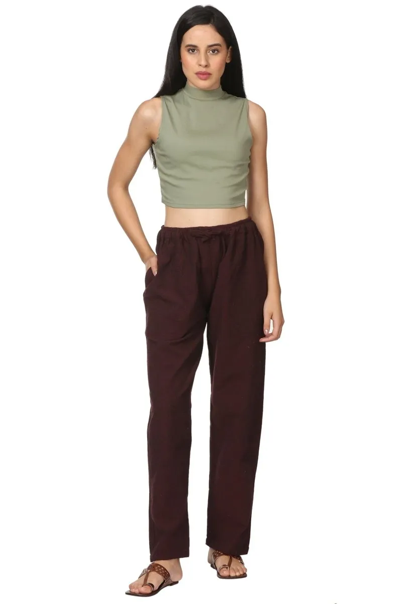 Women's Lounge Pant | Maroon | Fits Waist Size 28" to 36"