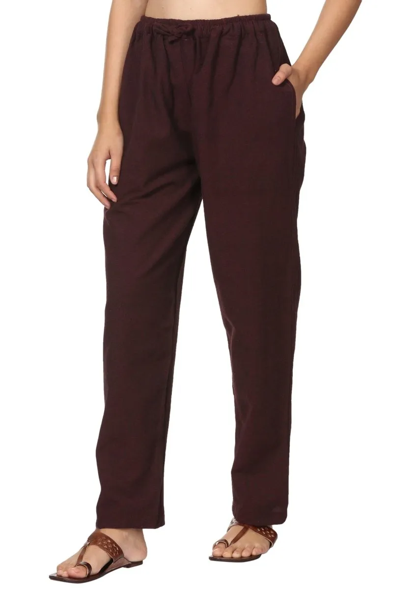 Women's Lounge Pant | Maroon | Fits Waist Size 28" to 36"