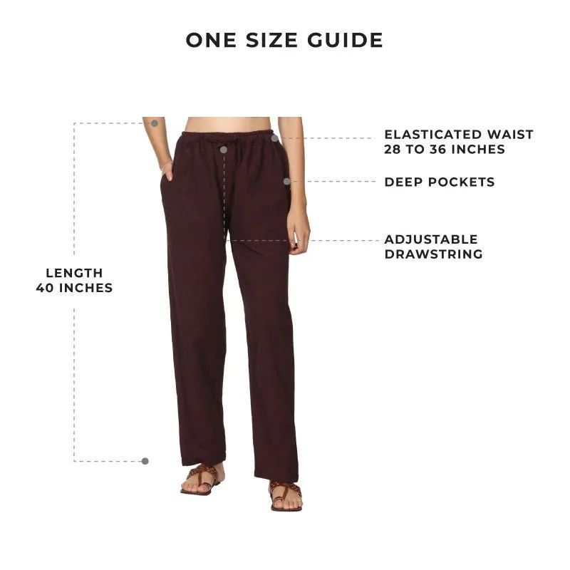 Women's Lounge Pant | Maroon | Fits Waist Size 28" to 36"