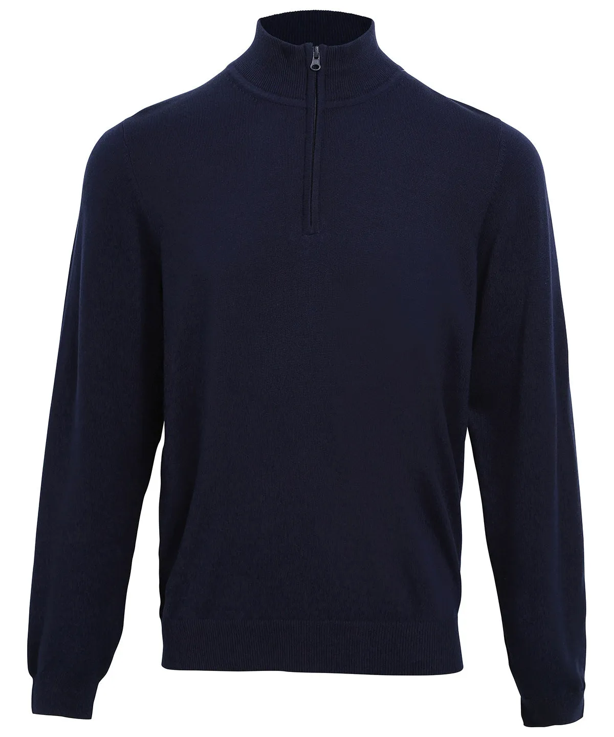 zip knitted sweater | Navy